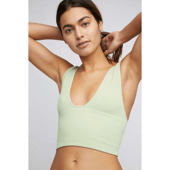 Free People Other - Free People Women's Intimately FP Everyday Rib Crop Bra - Soft Lime M
